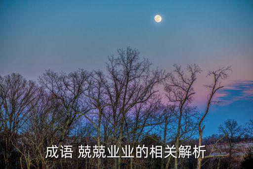 成語(yǔ) 兢兢業(yè)業(yè)的相關(guān)解析