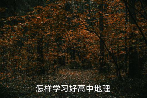 怎樣學(xué)習(xí)好高中地理