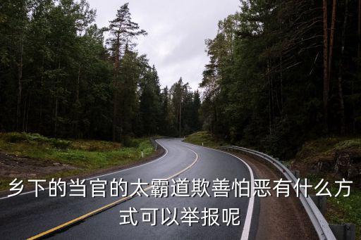 鄉(xiāng)下的當官的太霸道欺善怕惡有什么方式可以舉報呢