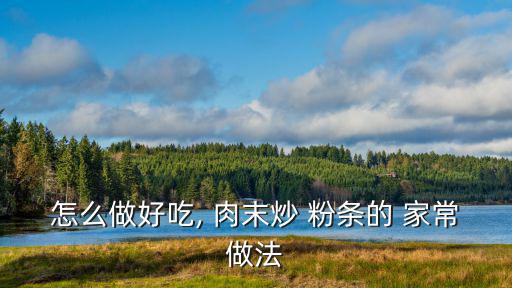 怎么做好吃, 肉末炒 粉條的 家常做法
