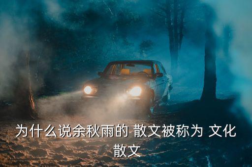 為什么說余秋雨的 散文被稱為 文化 散文
