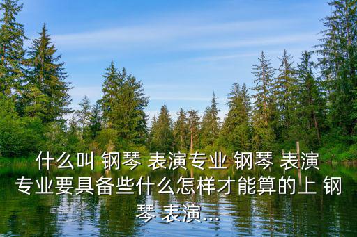 什么叫 鋼琴 表演專業 鋼琴 表演專業要具備些什么怎樣才能算的上 鋼琴 表演...