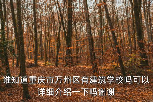 誰知道重慶市萬州區(qū)有建筑學校嗎可以詳細介紹一下嗎謝謝