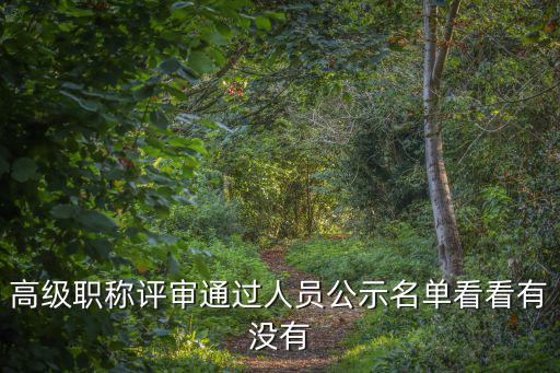 高級職稱評審通過人員公示名單看看有沒有
