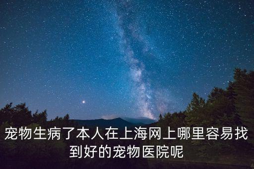 寵物生病了本人在上海網上哪里容易找到好的寵物醫院呢