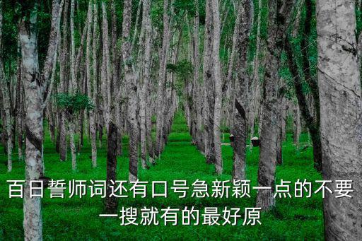 百日誓師詞還有口號急新穎一點的不要一搜就有的最好原
