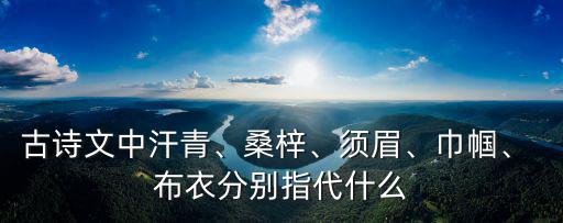 古詩文中汗青、桑梓、須眉、巾幗、 布衣分別指代什么
