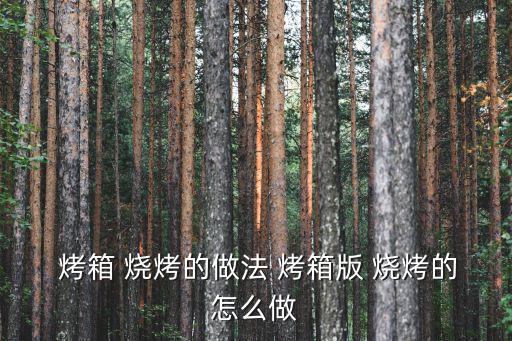  烤箱 燒烤的做法 烤箱版 燒烤的怎么做