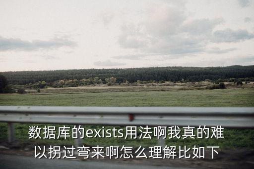 數據庫的exists用法啊我真的難以拐過彎來啊怎么理解比如下