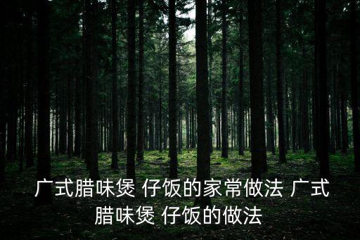  廣式臘味煲 仔飯的家常做法 廣式臘味煲 仔飯的做法