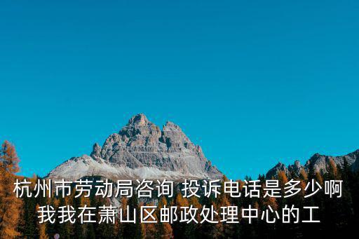 杭州市勞動(dòng)局咨詢 投訴電話是多少啊我我在蕭山區(qū)郵政處理中心的工