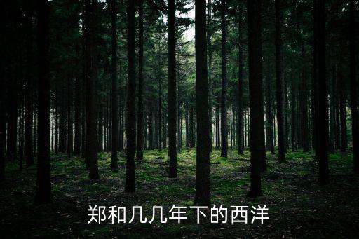 鄭和幾幾年下的西洋