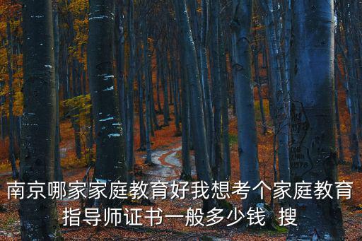 南京哪家家庭教育好我想考個家庭教育指導(dǎo)師證書一般多少錢  搜