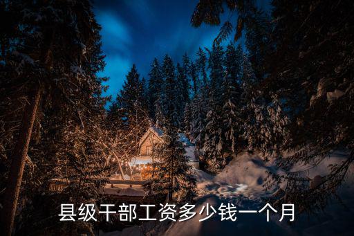 縣級干部工資多少錢一個月