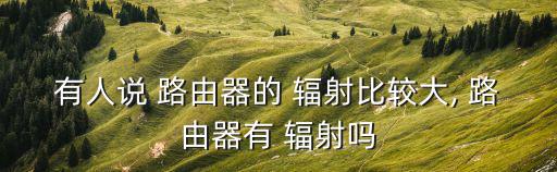 有人說 路由器的 輻射比較大, 路由器有 輻射嗎