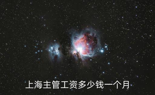 上海主管工資多少錢一個(gè)月