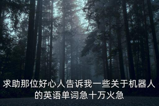 求助那位好心人告訴我一些關于機器人的英語單詞急十萬火急