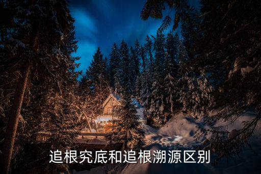 追根究底和追根溯源區(qū)別