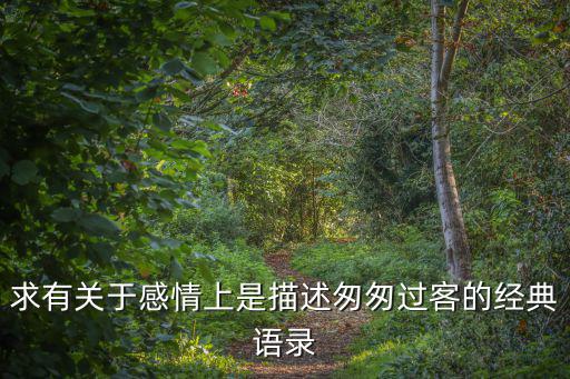 人生過客的經典句子，求有關于感情上是描述匆匆過客的經典語錄