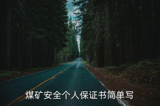 煤礦安全個人保證書簡單寫