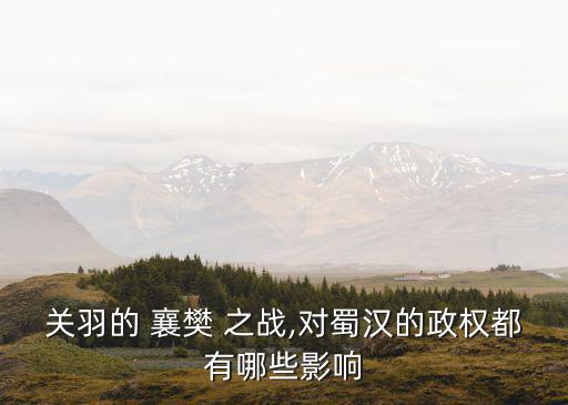 關羽的 襄樊 之戰,對蜀漢的政權都有哪些影響