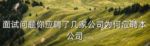 面試問題你應(yīng)聘了幾家公司為何應(yīng)聘本公司