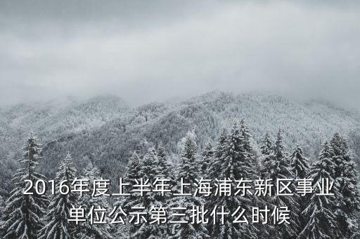 2016年度上半年上海浦東新區事業單位公示第三批什么時候