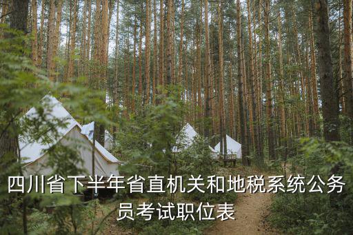 四川省下半年省直機關和地稅系統公務員考試職位表