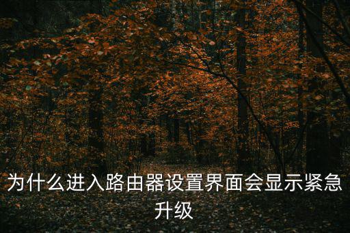 為什么進(jìn)入路由器設(shè)置界面會(huì)顯示緊急升級(jí)