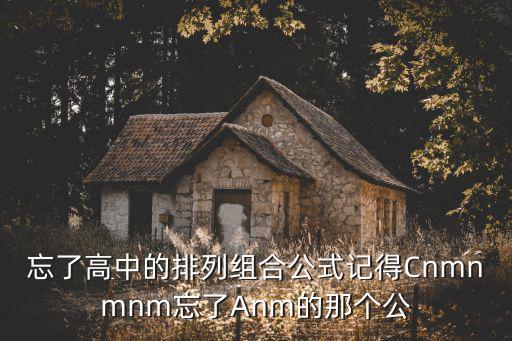 忘了高中的排列組合公式記得Cnmnmnm忘了Anm的那個公