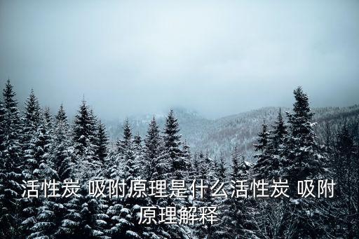 活性炭 吸附原理是什么活性炭 吸附原理解釋