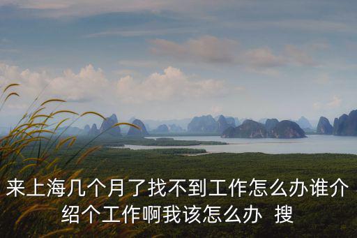 來上海幾個(gè)月了找不到工作怎么辦誰(shuí)介紹個(gè)工作啊我該怎么辦  搜