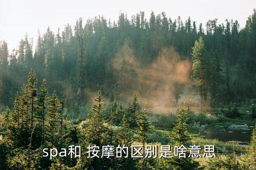  spa和 按摩的區別是啥意思