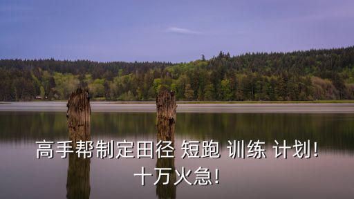高手幫制定田徑 短跑 訓(xùn)練 計(jì)劃!十萬(wàn)火急!