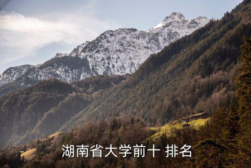  湖南省大學(xué)前十 排名