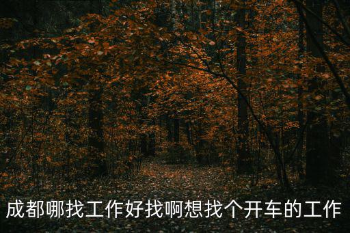 成都哪找工作好找啊想找個開車的工作