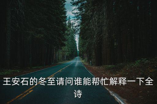 王安石的冬至請問誰能幫忙解釋一下全詩