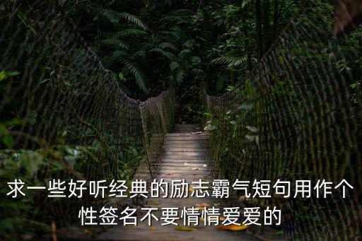 語錄大全霸氣，求一些好聽經典的勵志霸氣短句用作個性簽名不要情情愛愛的
