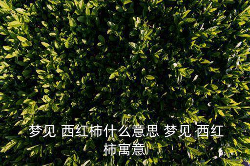  夢見 西紅柿什么意思 夢見 西紅柿寓意