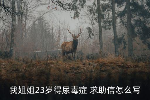 重慶市尿毒癥姐姐，我姐姐23歲得尿毒癥 求助信怎么寫