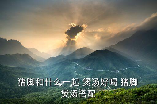  豬腳和什么一起 煲湯好喝 豬腳 煲湯搭配