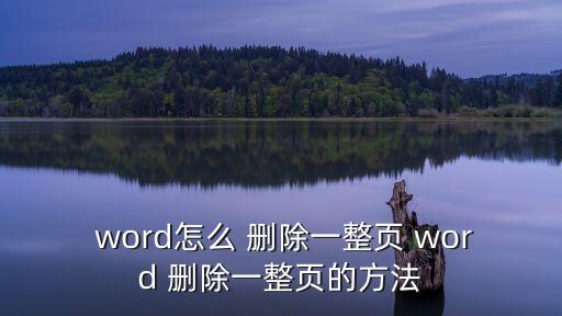 word刪除頁,怎么刪一整頁worddocument?