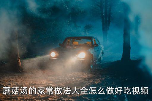 蘑菇湯的家常做法大全怎么做好吃視頻