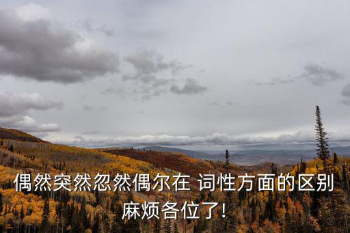 偶然突然忽然偶爾在 詞性方面的區別麻煩各位了!