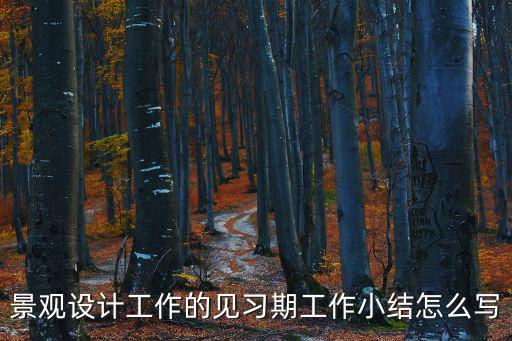 景觀設計工作的見習期工作小結怎么寫