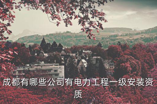 成都有哪些公司有電力工程一級安裝資質