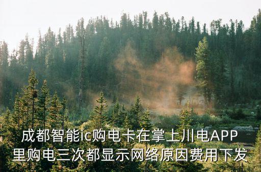 成都智能ic購電卡在掌上川電APP里購電三次都顯示網絡原因費用下發