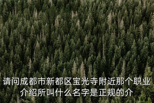 請問成都市新都區寶光寺附近那個職業介紹所叫什么名字是正規的介