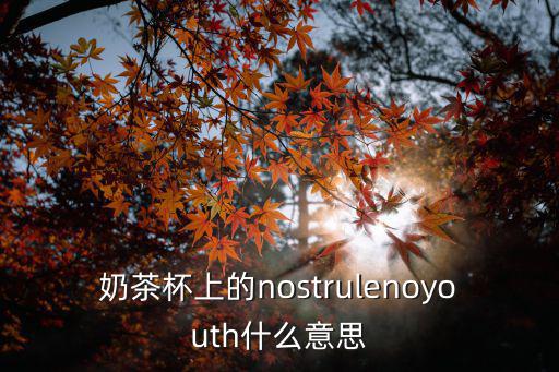 奶茶杯上的nostrulenoyouth什么意思