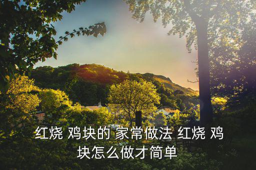  紅燒 雞塊的 家常做法 紅燒 雞塊怎么做才簡單